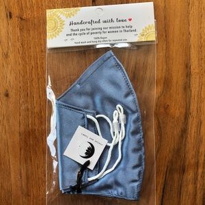 NWT Lotus & Luna grey satin face mask
